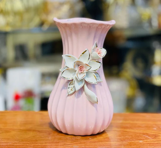 pink table vase