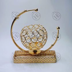 Crystal Golden Candle Stand O198 | Home Entic