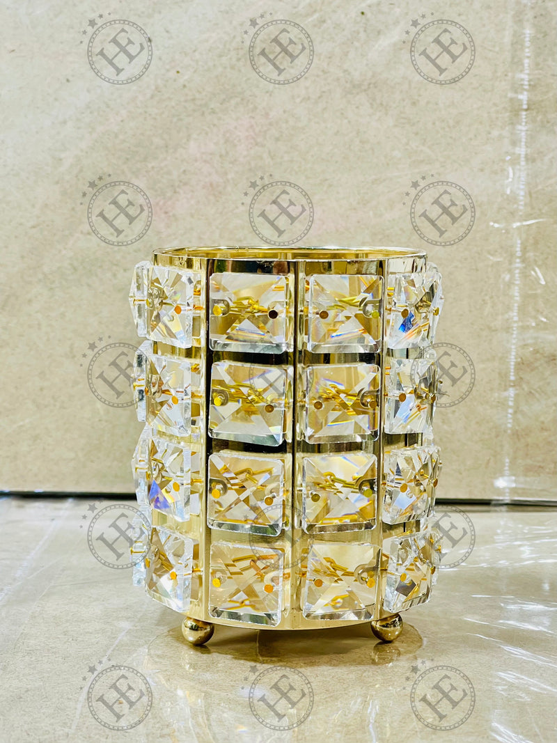 Golden Crystal Pencil Holder D094