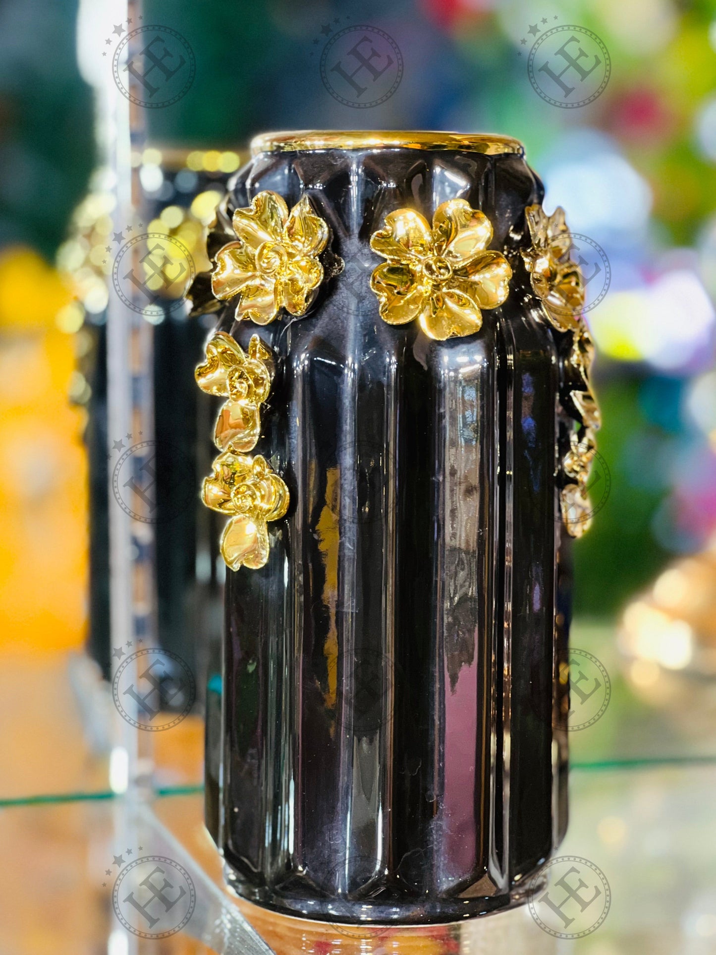 Black Golden Chini Vase BG603