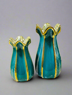 Ceramics Golden Green Vases