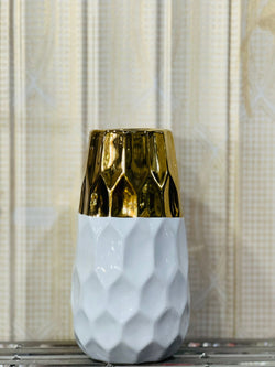 Ceramics White Golden Vase GV564