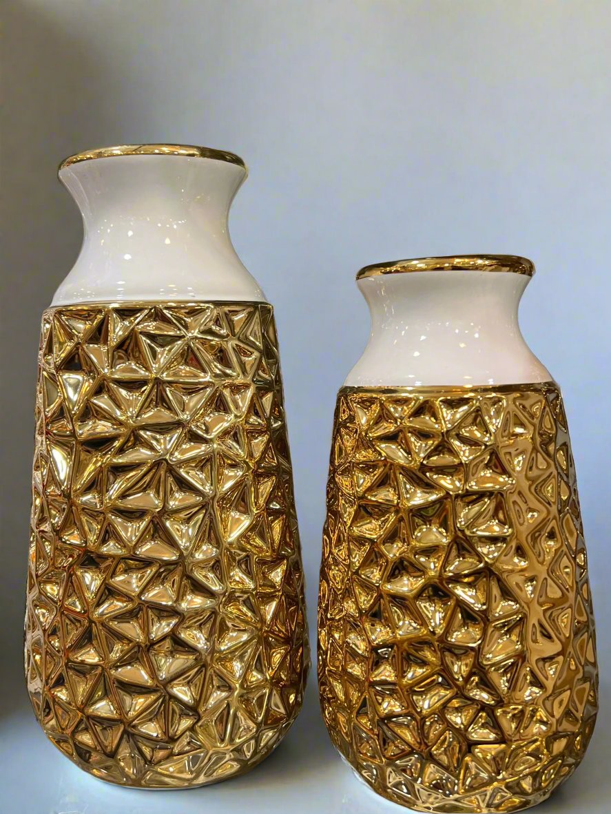 Ceramics White Golden Vase GV5665