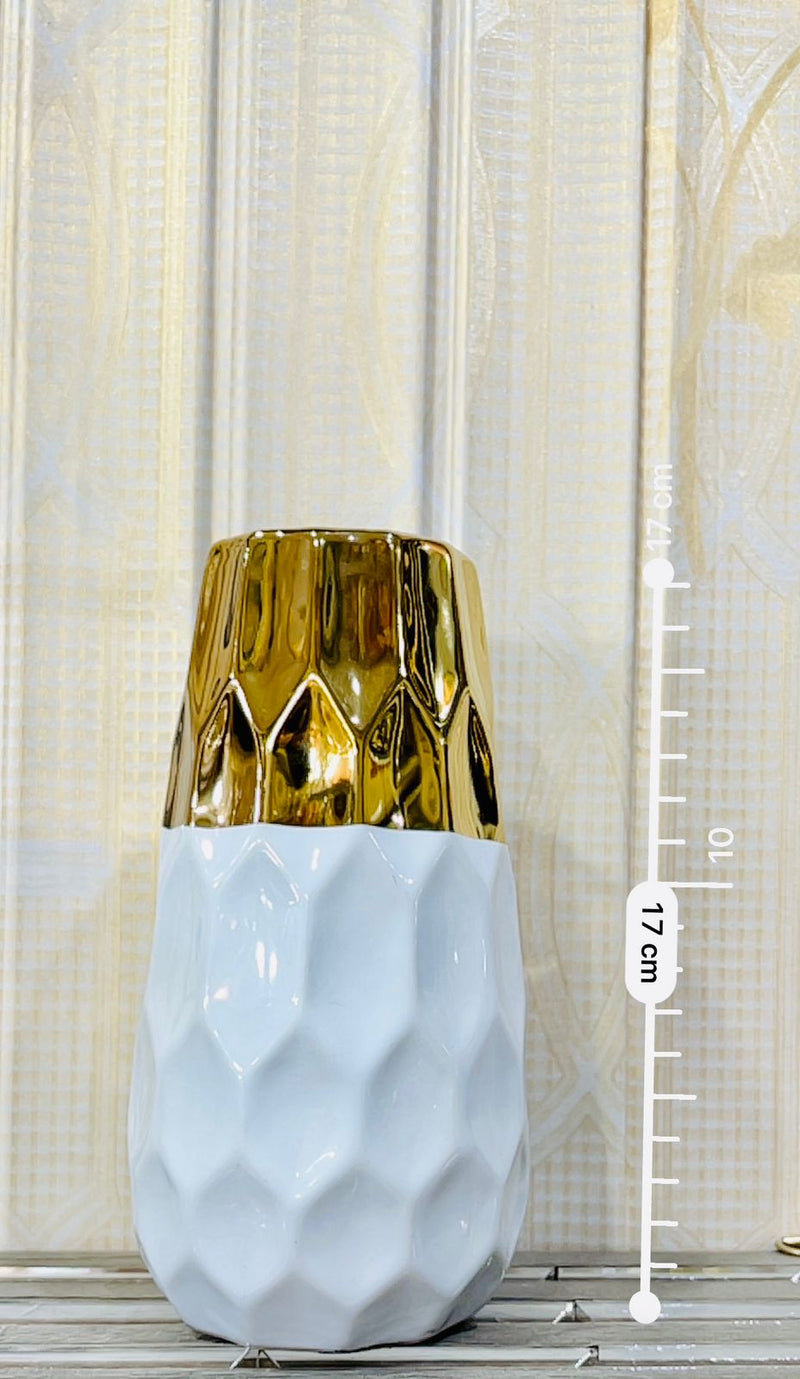 Ceramics White Golden Vase GV564