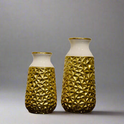 Ceramics White Golden Vase GV5665