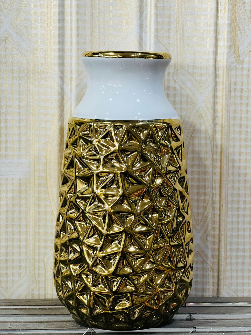 Ceramics White Golden Vase GV5665