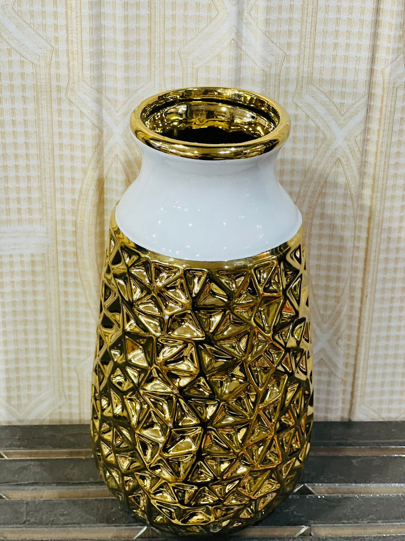 Ceramics White Golden Vase GV5665