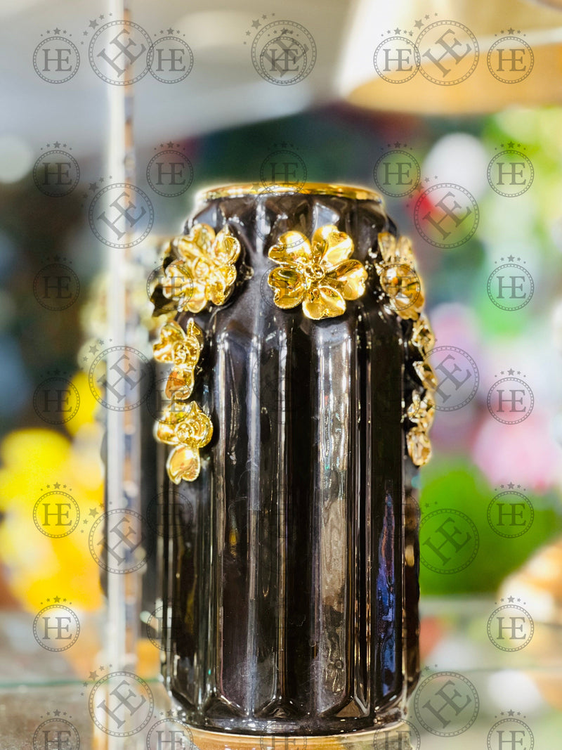 Black Golden Chini Vase BG603