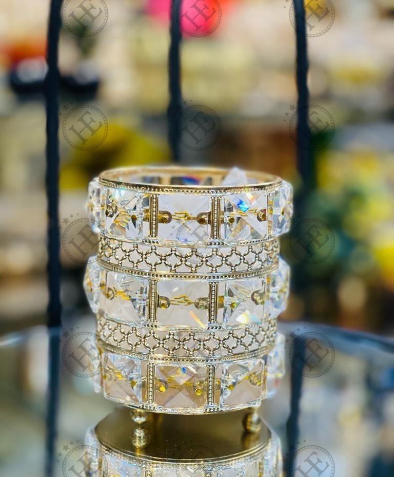 Golden Crystal Pencil Holder D092