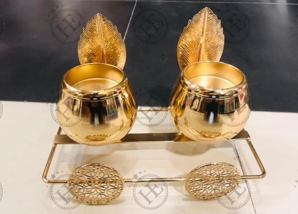 Metal Golden Candle Holder MC103