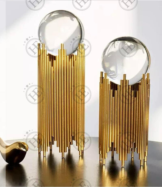 Metal Golden Crystal Decoration Pieces GCD079 (Pair)