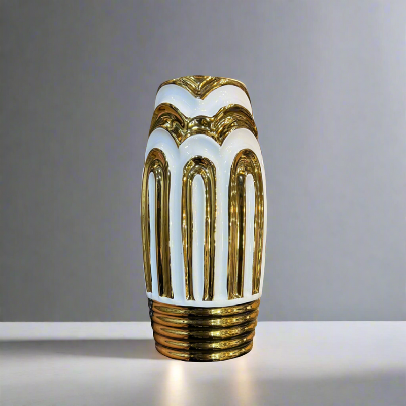 Golden n White Ceramic Vase GV709